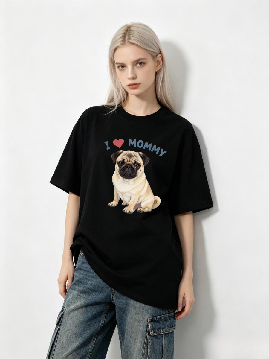 Embroidery Moisturizer - T-Shirt mit Haustier-Print, schmal geschnitten, sicherer