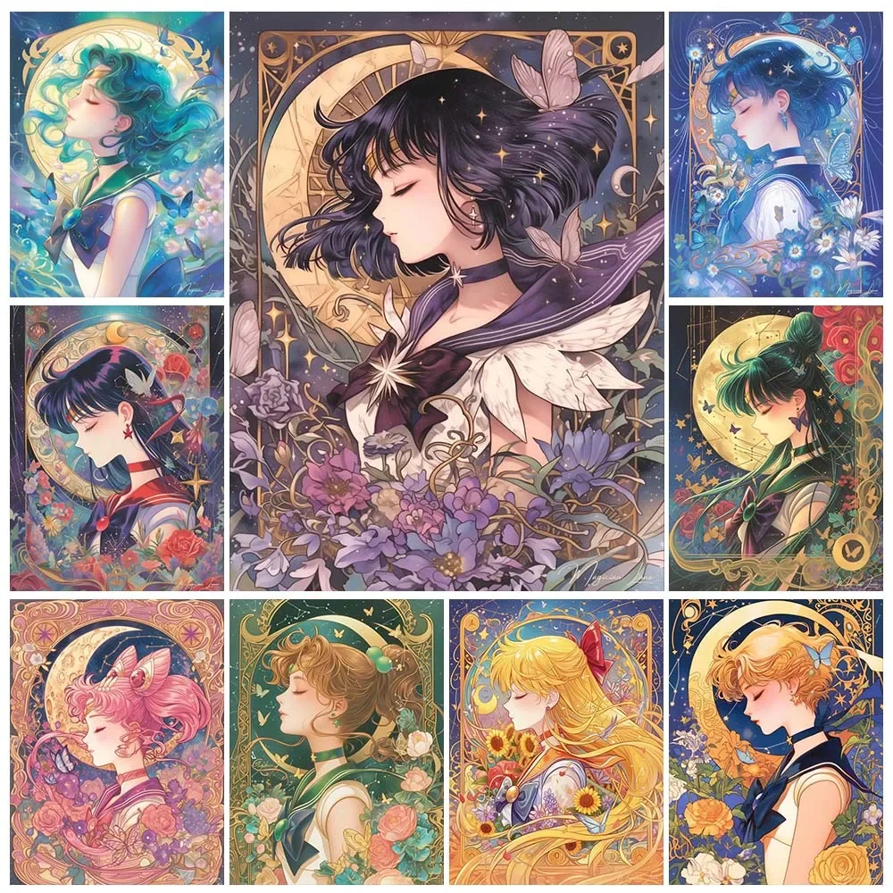 Embroidery Gift Ideas - Cartoon Anime Diamant Malerei Schönheit Mond