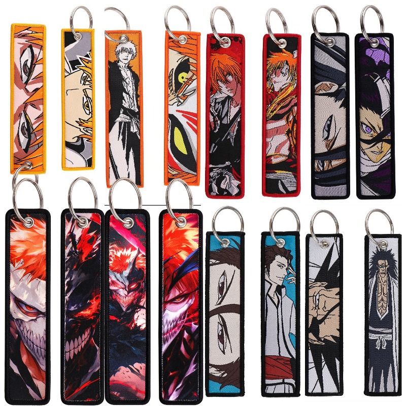 Embroidery Gift - BLEACH Anime Schlüsselanhänger Bestickter Schlüsselring Peripherie-Dekoration