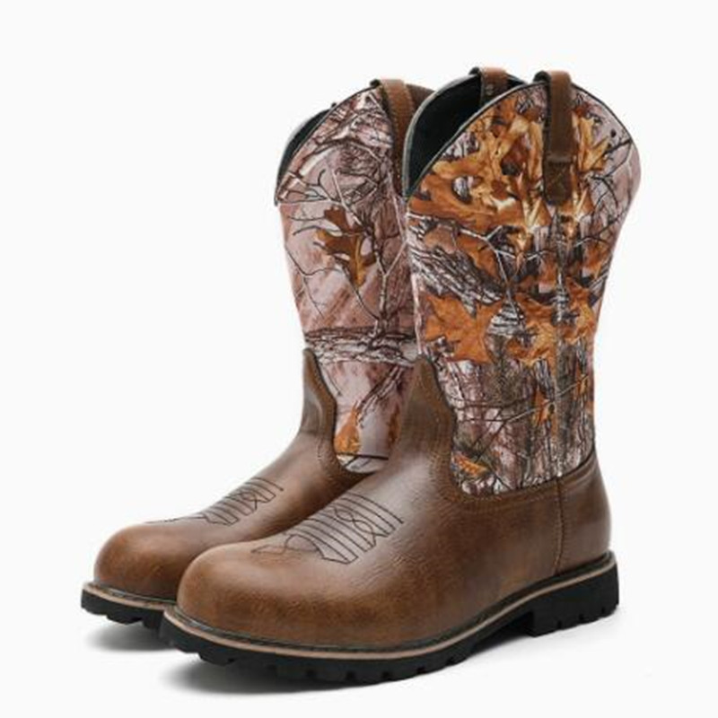 Embroidery Print - Herrenstiefel, klassische handgefertigte Lederstiefel mit Stickerei,