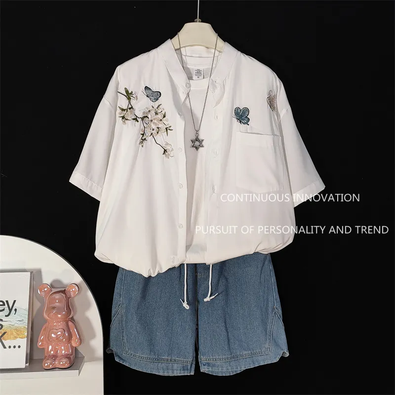 Embroidery Set - Herren 3-Teiliges Set Chinesischer Stil Stickerei