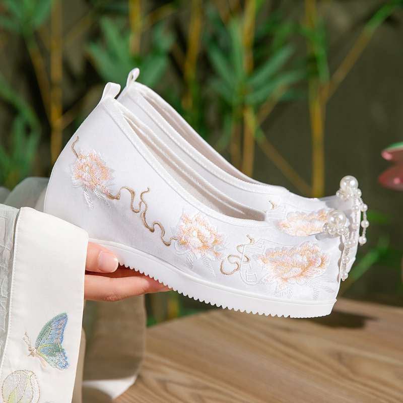 Embroidery Print - 2026 Damen Hanfu-Schuhe mit chinesischer Pfingstrosen-Stickerei,