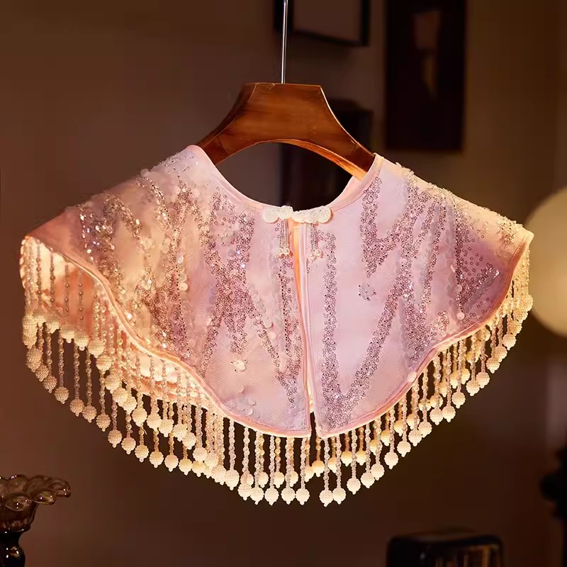 Embroidery Pashmina - Frauen Frühling Sommer Stickerei Luxus Perle