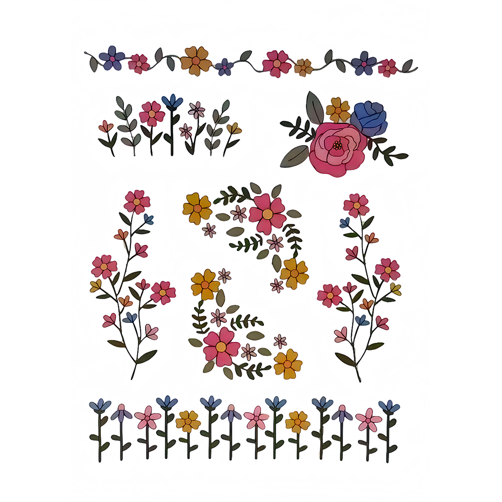 1 Satz mit 8 bunten Grafiken,  – Embroidery Web Bewertung und Preis
