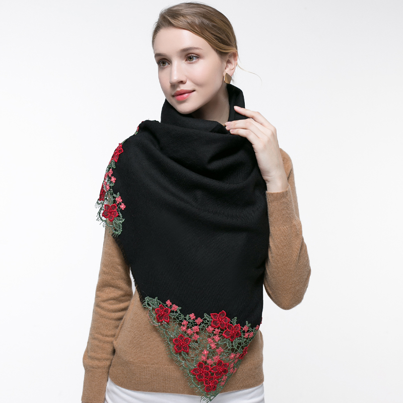100% echt Wolle Rosa Schal Fra – Embroidery Pashmina Bewertung und Preis
