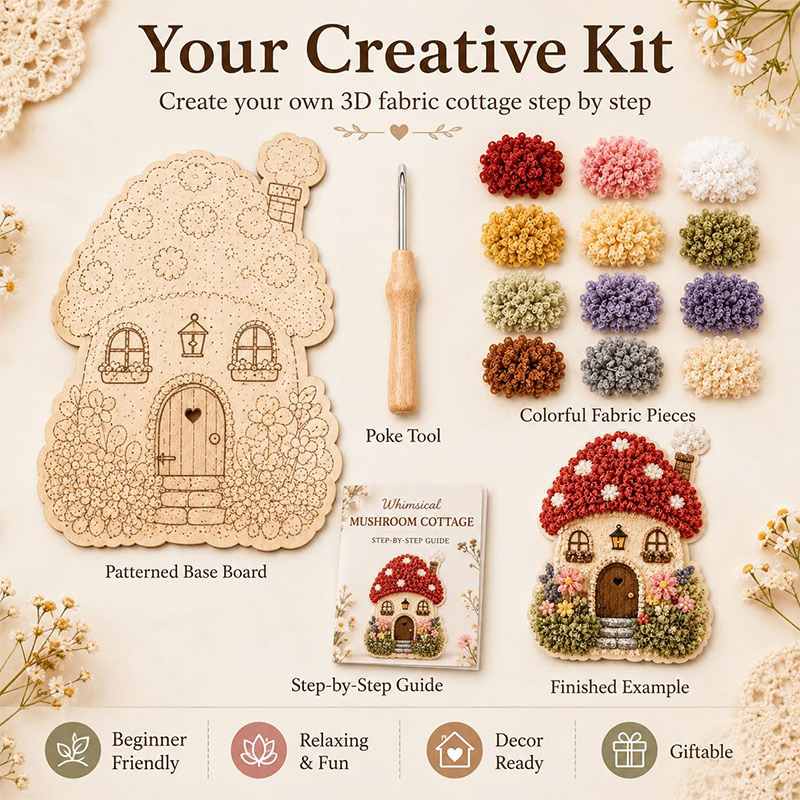 3D Pilzhaus Poke Art DIY-Set S – Embroidery Set Bewertung und Preis