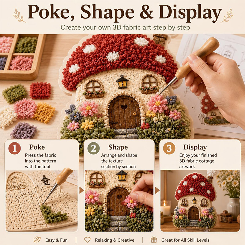 3D Pilzhaus Poke Art DIY-Set S – Embroidery Set Bewertung und Preis