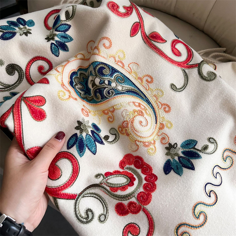 2024 Mode Schal Winter dicken  – Embroidery Pashmina Bewertung und Preis