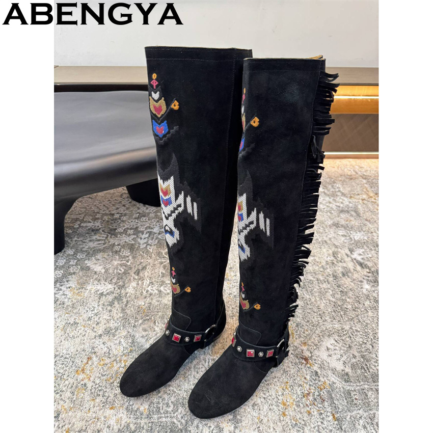 ABENGYA 2026 Winter Neue Knieh – Embroidery Print Bewertung und Preis