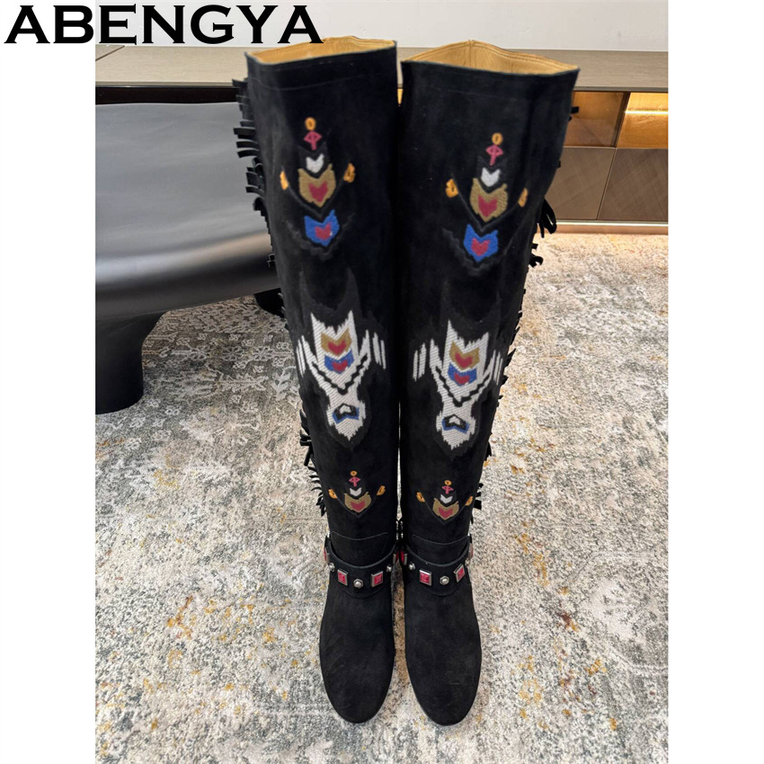 ABENGYA 2026 Winter Neue Knieh – Embroidery Print Bewertung und Preis