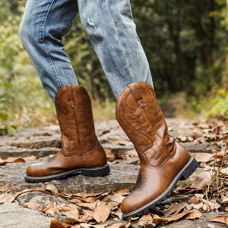 Herrenstiefel, klassische hand – Embroidery Print Bewertung und Preis