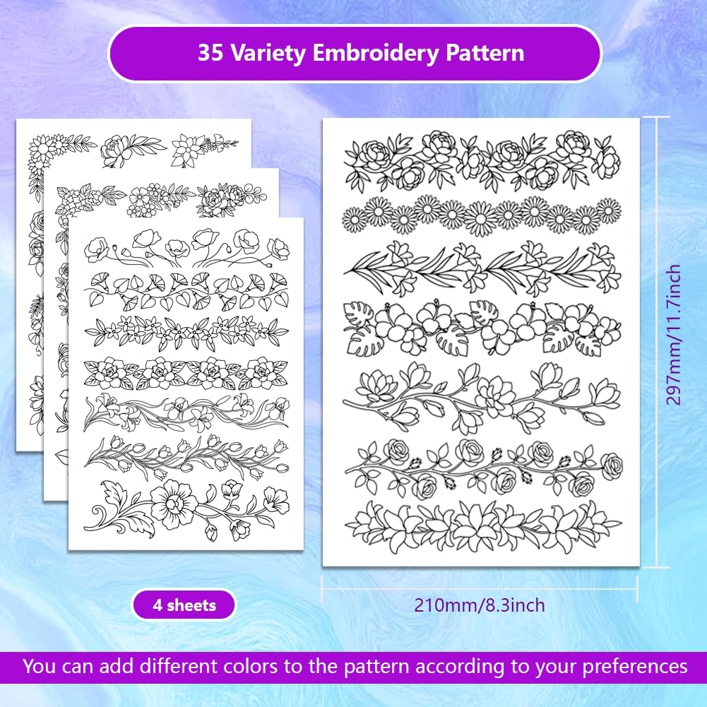 Vorgedruckter großer Blumenran – Embroidery Web Bewertung und Preis