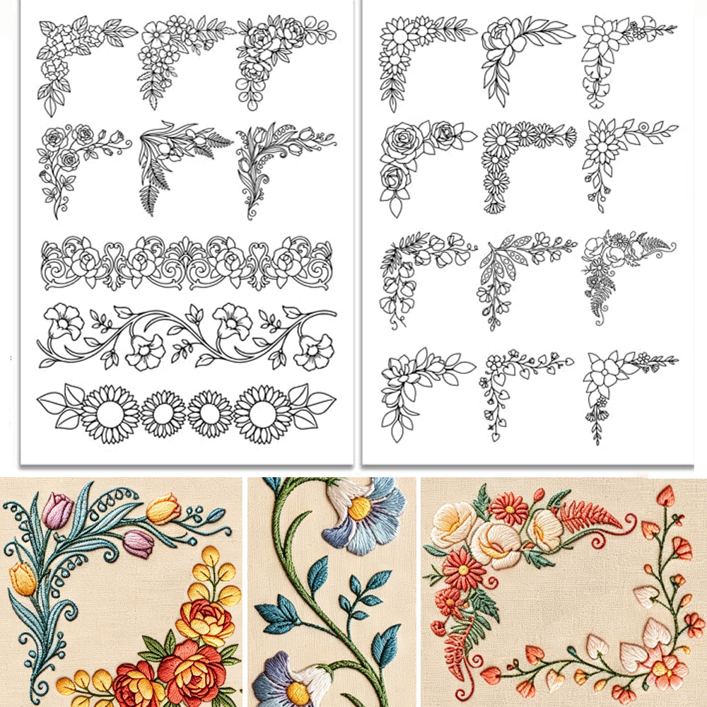 Vorgedruckter großer Blumenran – Embroidery Web Bewertung und Preis