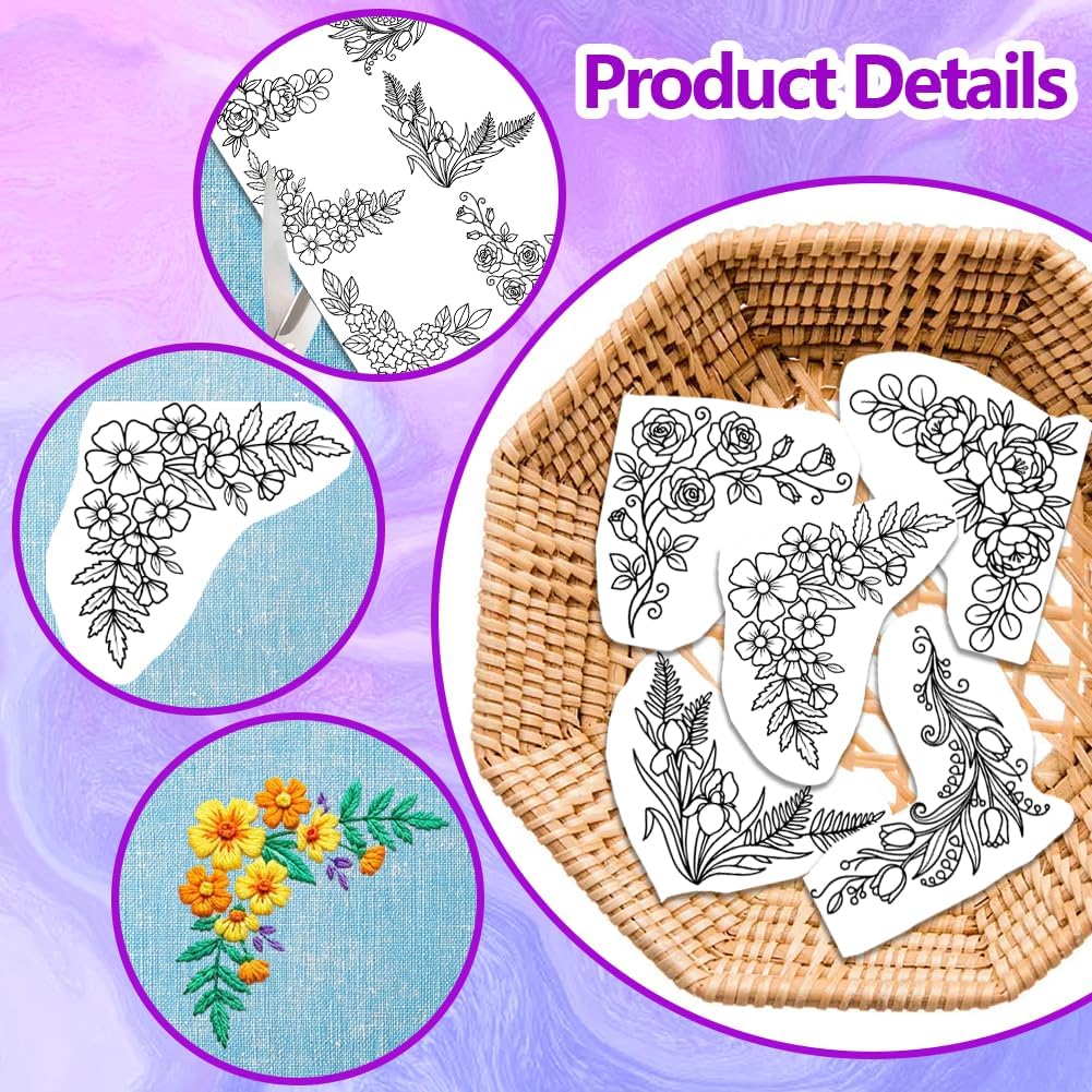 Vorgedruckter großer Blumenran – Embroidery Web Bewertung und Preis
